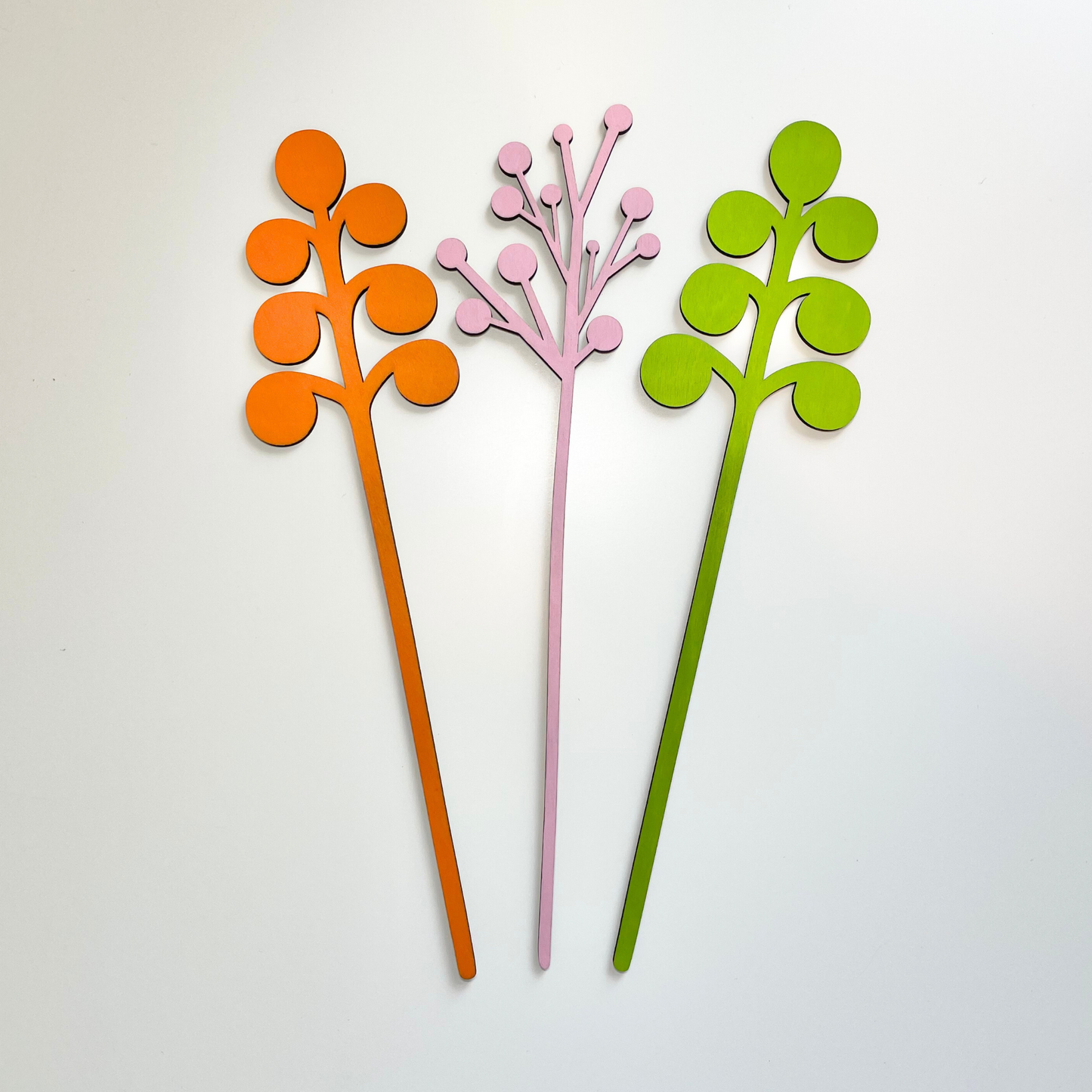 Green, Orange & Pink Stems